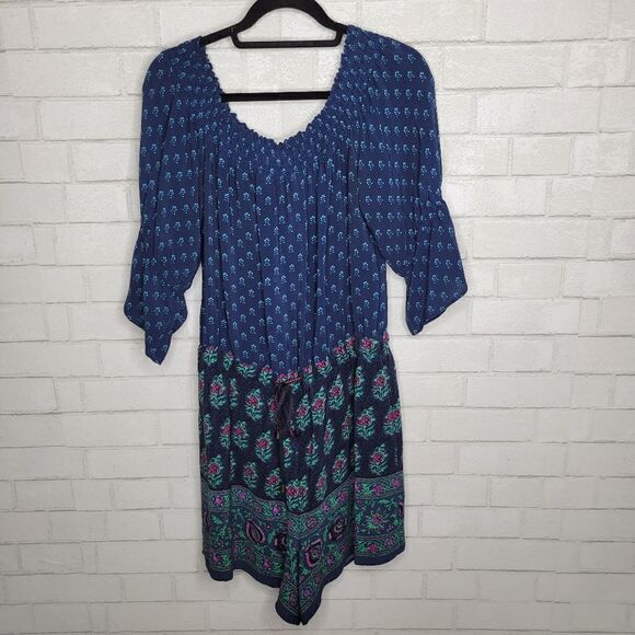 Anthropologie Pants - Ett:Twa by Anthropologie Blue Floral Romper